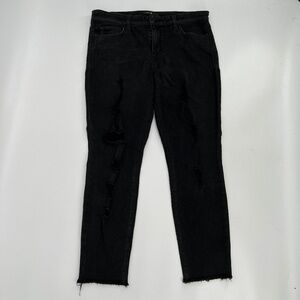 Joe's Jeans Black Skinny Rough Hem Jeans Size 31 Women’s